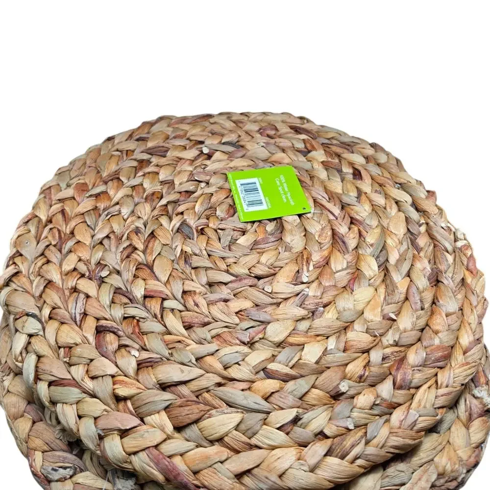 Set of 6 At Home Natural Water Hyacinth Round Placemats 15